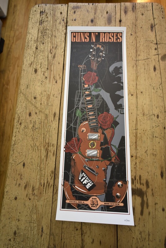 Guns N Roses - Rare Tour  Lithograph / Poster - Tulsa OKLA -  November 14th 2017