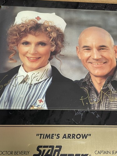 Picard Patrick Stewart Crusher Gates McFadden signiert Star Trek TNG Foto Plakette - Bild 3 von 8