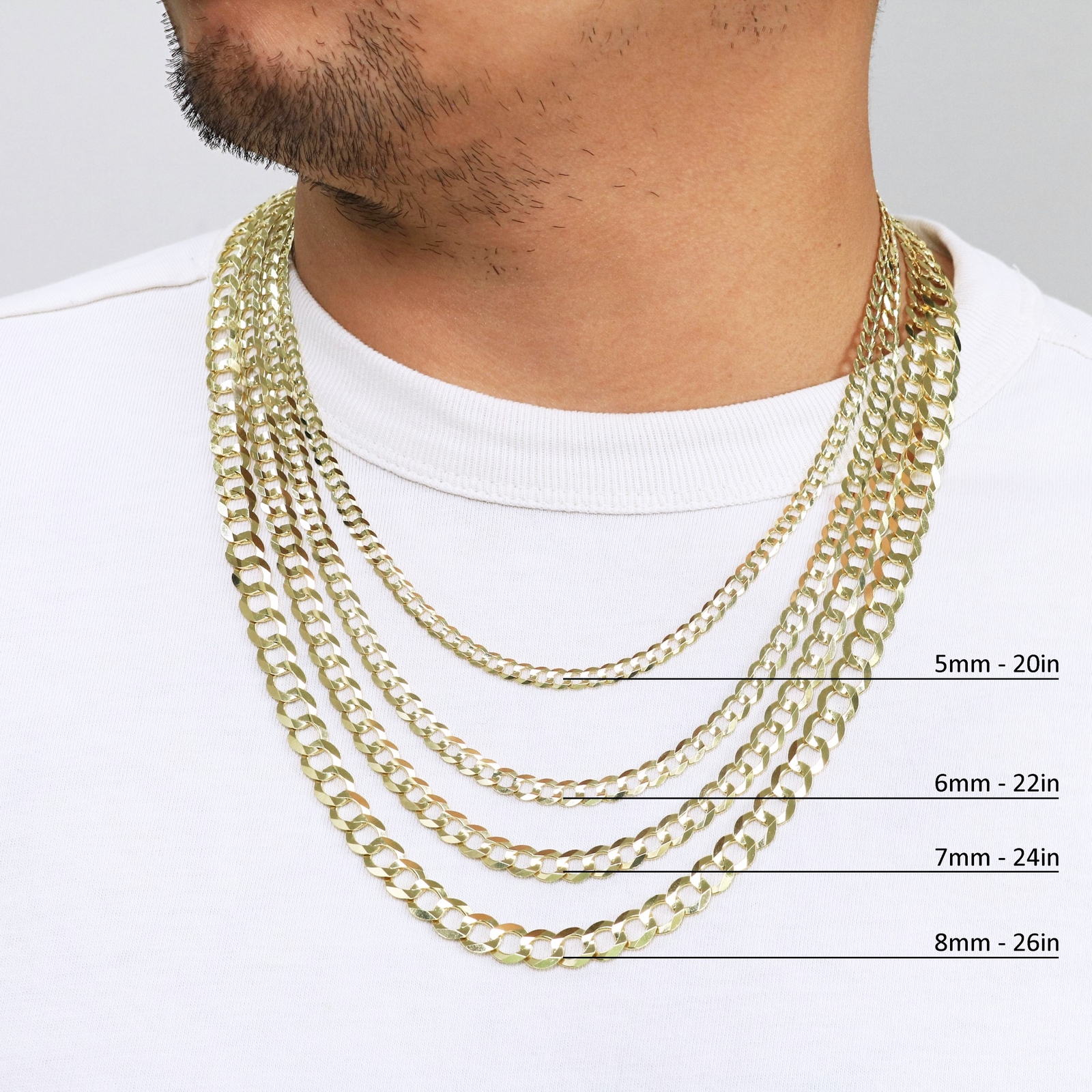 18 In Gold Chain 20" 12mm Solid Curb Cuban Chain Necklace - 18Kt Yellow Gold Filled - Real Thick Link Real Gold Cuban Chain - Foto 8