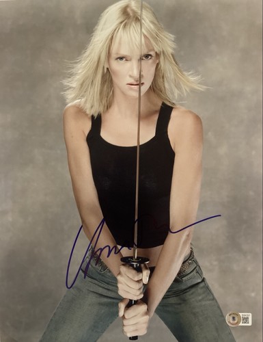 UMA THURMAN SIGNED 'KILL BILL' 11x14 PHOTO AUTOGRAPH BAS COA #BH047637