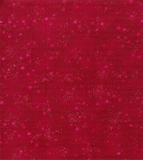 Laurel Burch Basics STAR RED Metallic Cotton Coordinate Fabric By the FQ 1/4 YD
