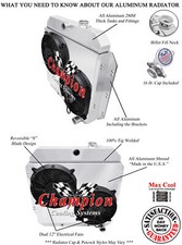 Er Champion 2 Row Radiator W 2 12 Fans And Shroud For 1960 - 1962 Chevy Truck