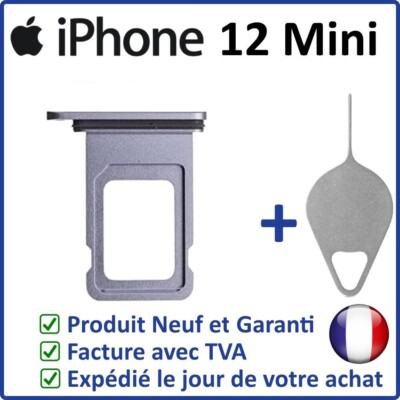 Tiroir Carte SIM Pour IPhone 12 - Noir Avec Joint étanche + Outil - Neuf