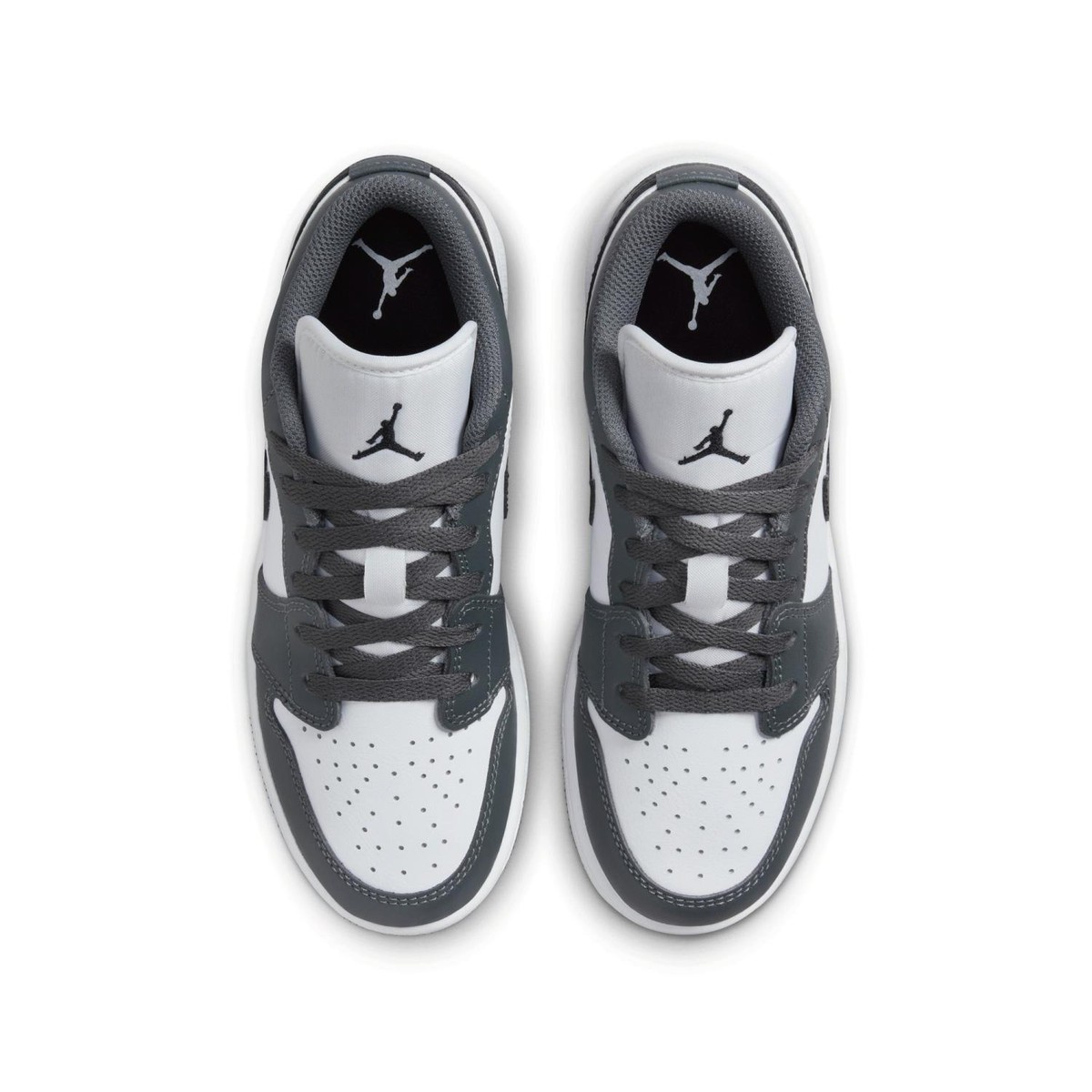 Nike Air Jordan 1 Low White Black-Iron Grey JordanⅠ AJ1 Youth GS