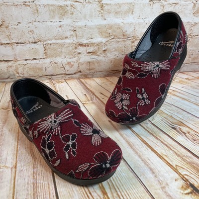 dansko floral felt clogs