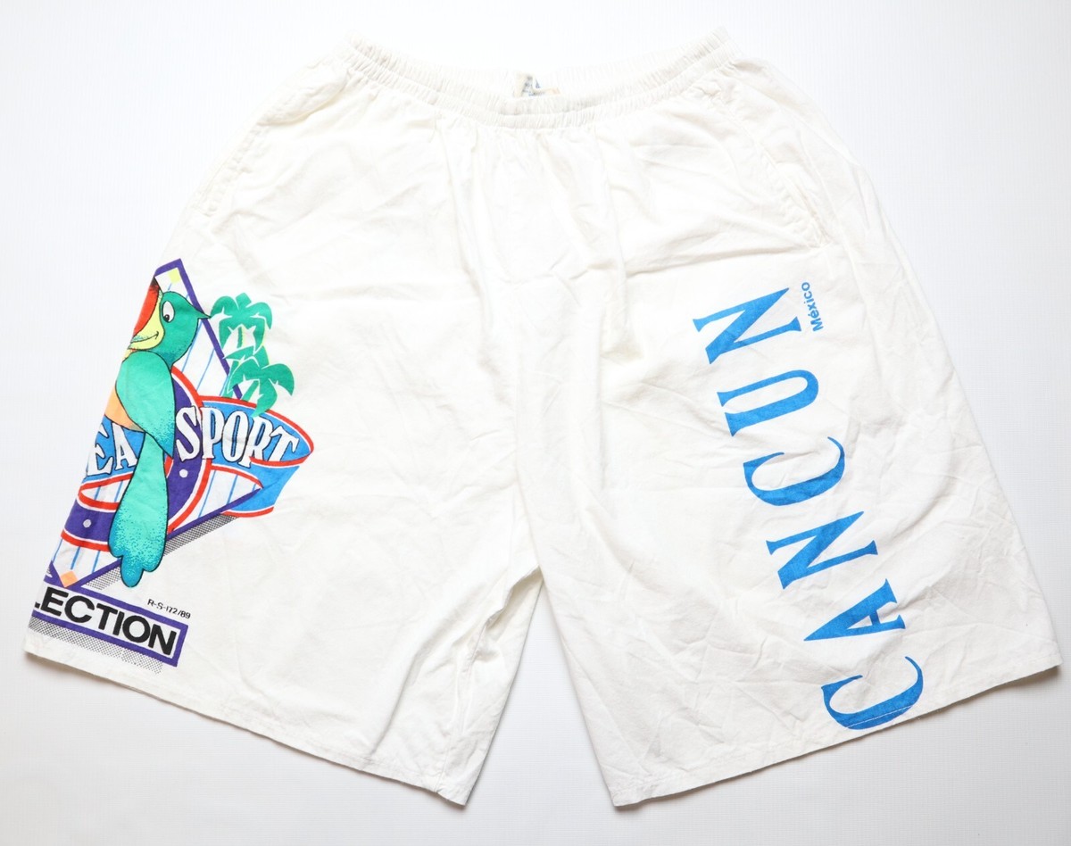 CANCUN MEXICO 1989 VINTAGE BEACH SURF RUNNING SHORTS MAREA SPORT