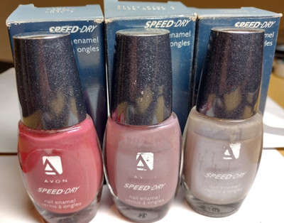 4 Avon speed dry Y2K 60 sec nail polish 2000s shimmer frost glitter iridescent