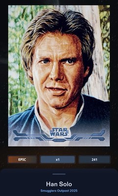 Han Solo Stellar Art Blue 250cc Epic Star Wars Card Trader Smuggler s Outpost