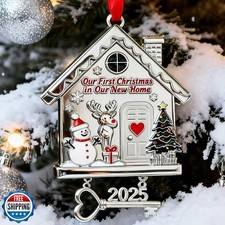 New Home Ornament 2025 Dated First Christmas Ornaments for Tree D