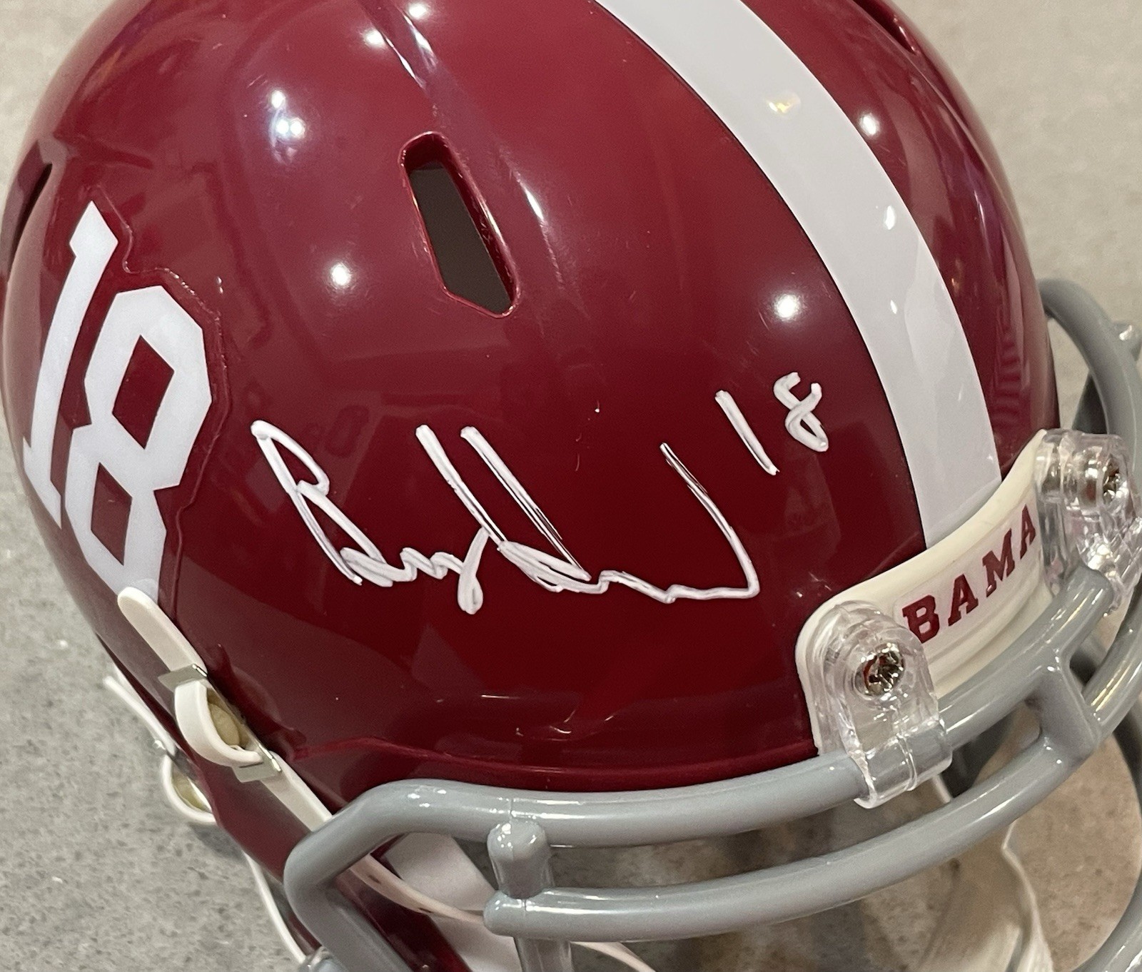 Bray Hubbard SIGNED Alabama Crimson Tide Football Mini Helmet w/ JSA COA