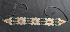 OLD TURKMAN  SILVER FRONTAL JEWELRY WITH CARNELIAN