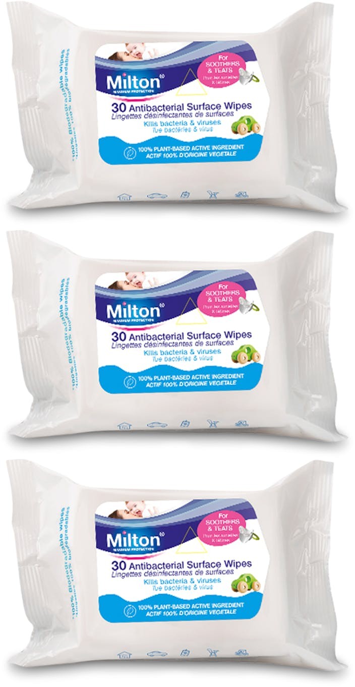 3 X Milton Antibacterial Surface Wipes 30 Wipes, Baby Care/Nappy Changing - Image 7