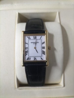 RAYMOND WEIL GOLD ELECTROPLATED TANK STYLE QUARZ HERREN UHR REF 5768/2 PRE-OWN