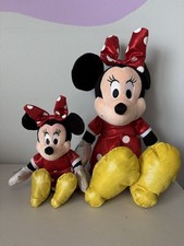 TY Sparkle Disney Minnie Mouse Plush Lot Of 2 6 12 Red Dress No Tags