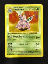 Nidorino 037/102 Base Set First Edition Shadowless