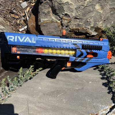 #ad Nerf Rival MCV 1200 Blue Gun Comes With 10 Balls Tested Working $28.98