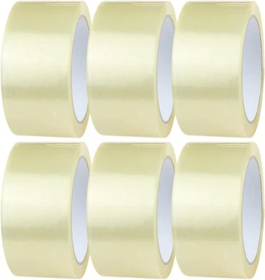 Ruban adhésif colis transparent 6 rouleaux 48mm x 66m emballage carton - Photo 1/4