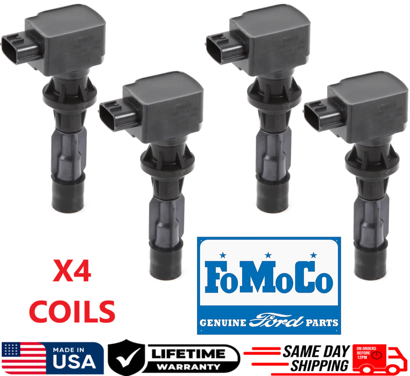 4 OEM Ignition Coils For 2006-2009 Ford Fusion Mercury Milan, 6E5G-12A366 SET