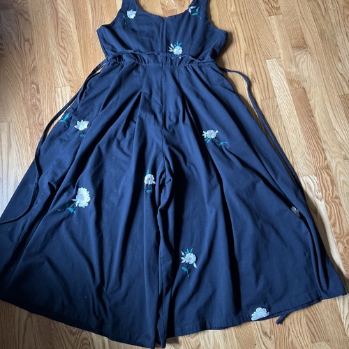 eshakti wayward fancies Jumper Split Skirt Jumpsuit Dress Black Floral 2x 20w - Picture 11 of 11