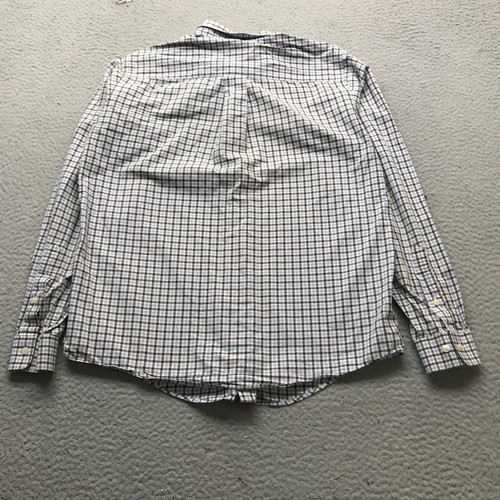Brooks Brothers Fleece Button-Up Shirt Boys Youth L Graph Check Black Blue White - Picture 6 of 11