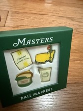 2026 Masters Metalowe markery do piłki golfowej Zestaw 4 kultowych wzorów narodowych Augusta!