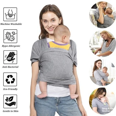 MARKENLOS Portabebés Paño con Bolsillo Frontal Baby Wrap Carrier Bolsa e Instrucciones Paño