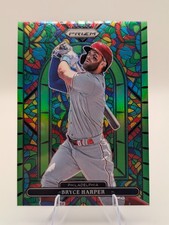 2022 Panini Prizm Bryce Harper #SG-4 Stained Glass Lime Green /125 Phillies
