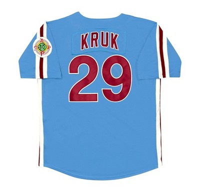 John Kruk 1984 Philadelphia Phillies Cooperstown Men's Blue Away Jersey (L-XL)