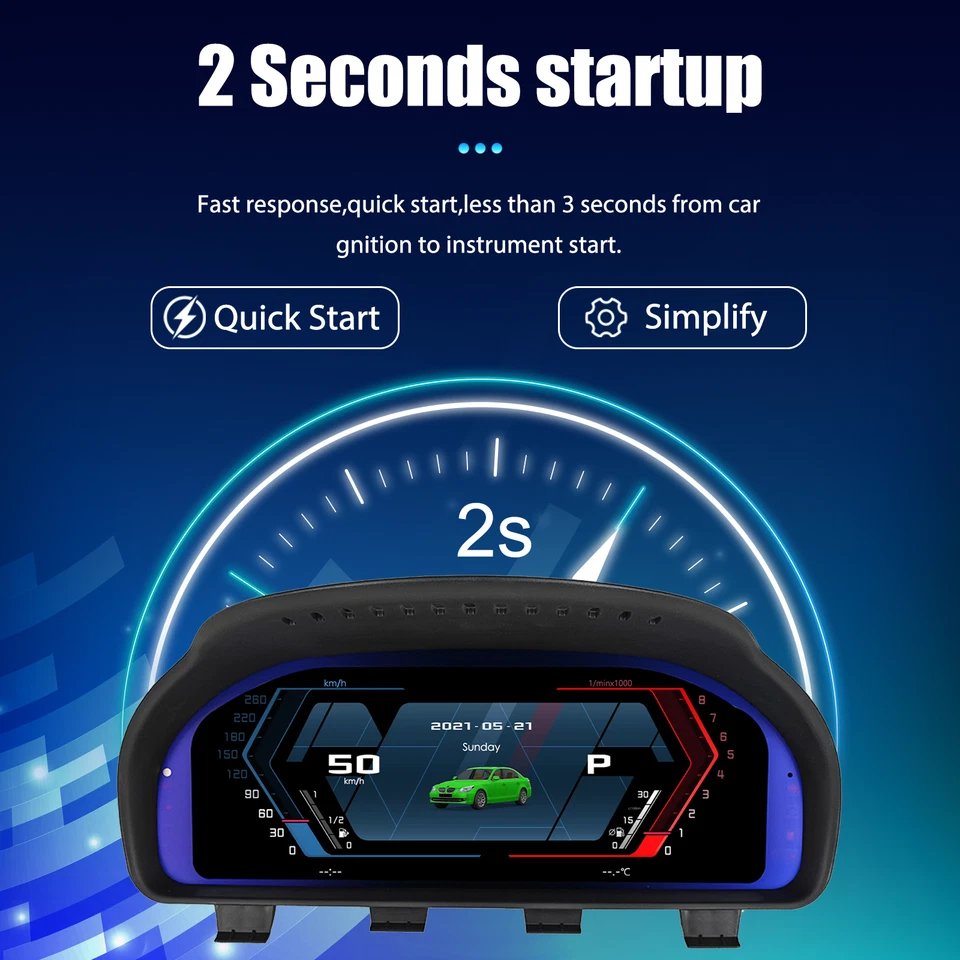 Velocímetro de cuadro de instrumentos digital de 12,3" para BMW Serie 5 F10 F11 2009-2016 Foto 4 de 4
