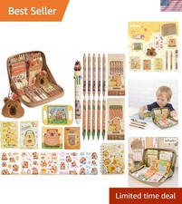 Capybara Pencil Case 12 Compartment Cute Kawaii Stationery Set Pencil Pouch Kids