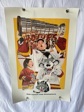 Chicago Wolves 1998 Turner Cup Champions Poster 31x21 Signed #531/2000