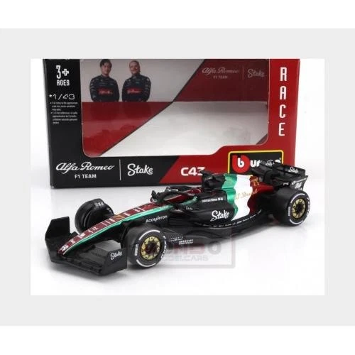 1:43 BURAGO Alfa Romeo F1 C43 #77 Monza Italy Gp 2023 Valtteri Bottas BU38085-77 - Immagine 2 di 2