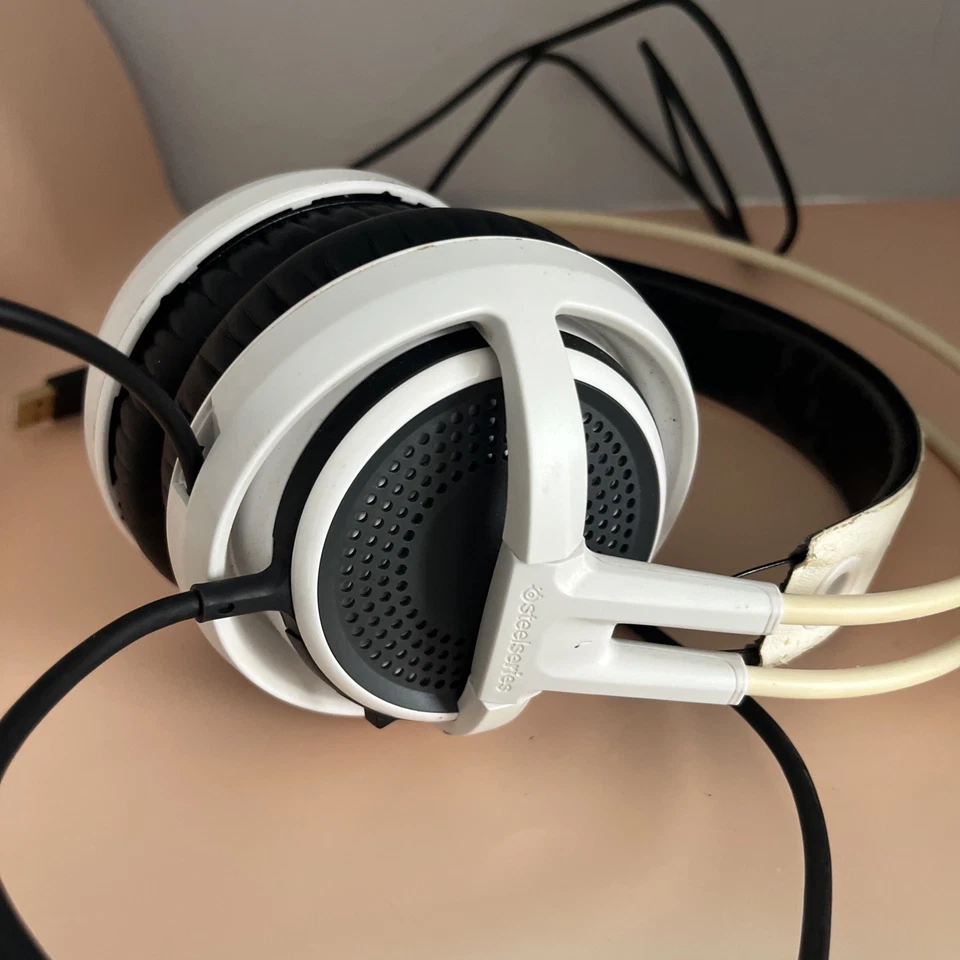 Steelseries 350 v3 Headphones Gaming Headset wired usb white tested working - Image 4 of 4