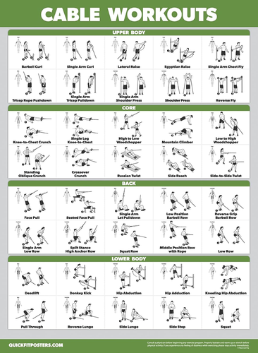 3 Pack - Cable Machine Workout Posters Volume 1 & Volume 2 + Kettlebell Exercise - Picture 6 of 12