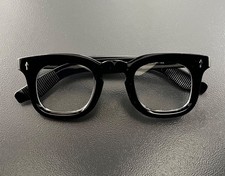 Vintage Black Clear Frame Sunglasses UV Protection Used Classic Style From Japan