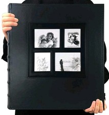 Photo Album 4X6 600 Photos Black Pages Large Capacity Faux Leather Cover Wedding