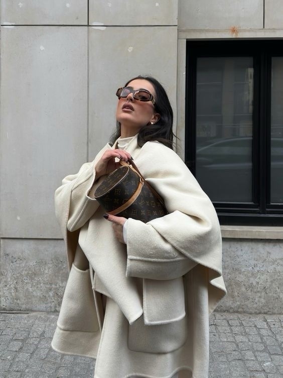 ZARA WOMAN FW25 WOOL BLEND CAPE COAT ZW COLL ECRU S  NWT image 10