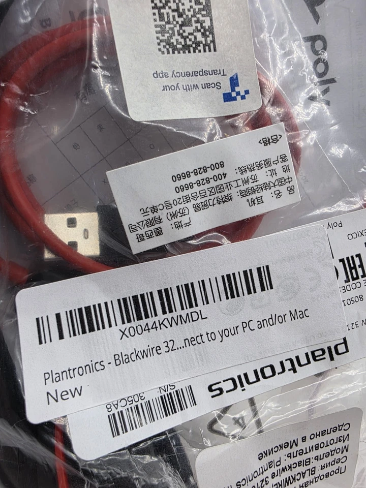 Plantronics C3210 Blackwire USB-A Mono Headset 29744-101 New Sealed - Image 4 of 4