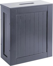 Slim Bathroom Storage Cabinet Toilet Roll Holder Unit Cleaning Supply Organizer