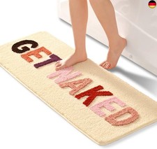 QJHOMO Beige Badezimmerteppich Bunt Badematte rutschfest Waschbar Badteppich