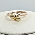 Bague art déco or rose 9 carats avec perles simulées - Taille M 1/2 - Chester 1931