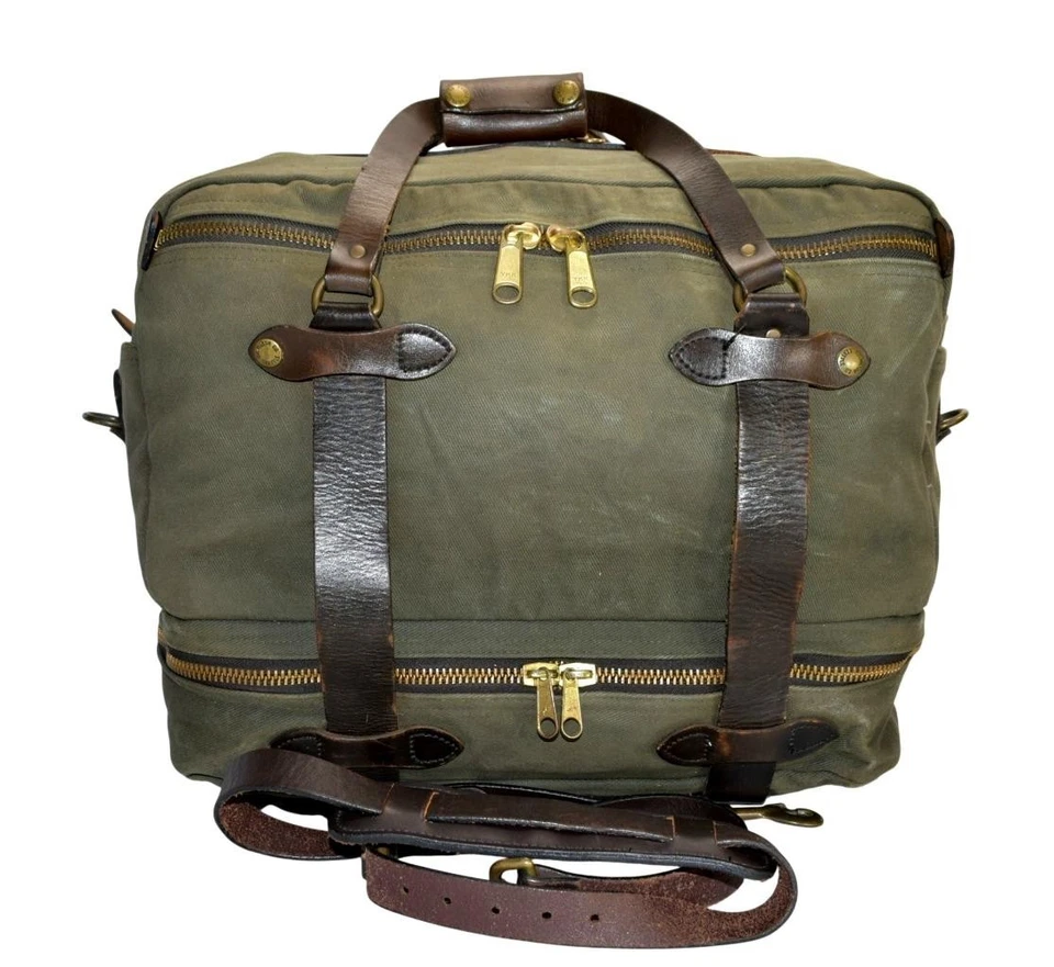 Filson Mid OUTFITTER Rugged Twill Duffle Bag Otter Green 236 Old Stock Talon Era - Image 2 of 4
