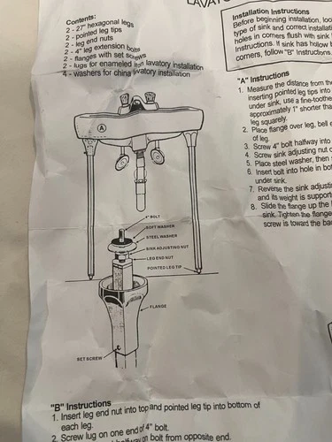 1 Pair Jones Stephens L65001 Chrome 27 in. Lavatory LEGS (two legs)- Chrome-New - Picture 4 of 6