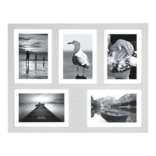 4x6 5-Opening Picture Frame with Shatter-Resistant Glass  White Wood 4x6 Col...