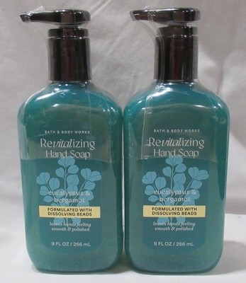 Bath & Body Works Revitalizing Hand Soap Lot Set of 2 EUCALYPTUS & BERGAMOT