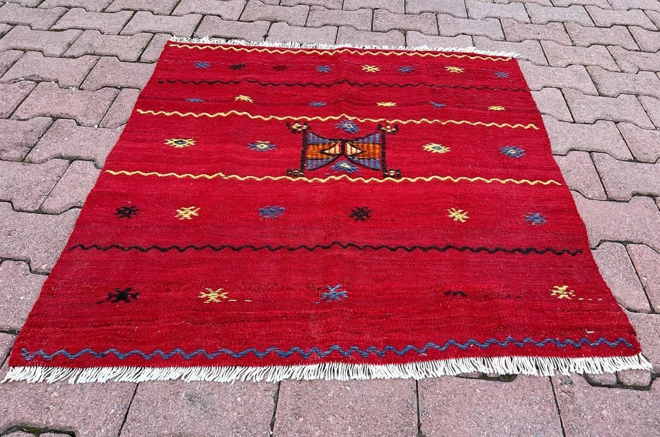 3.1 x 3.2 ft  Turkish Oushak Vintage Small Handmade Rug - Image 3 of 4