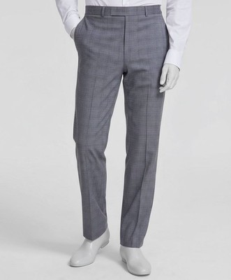 Michael Kors Men's Gray Plaid Classic-Fit Fall Pattern Dress Pants Sz 33W 32L