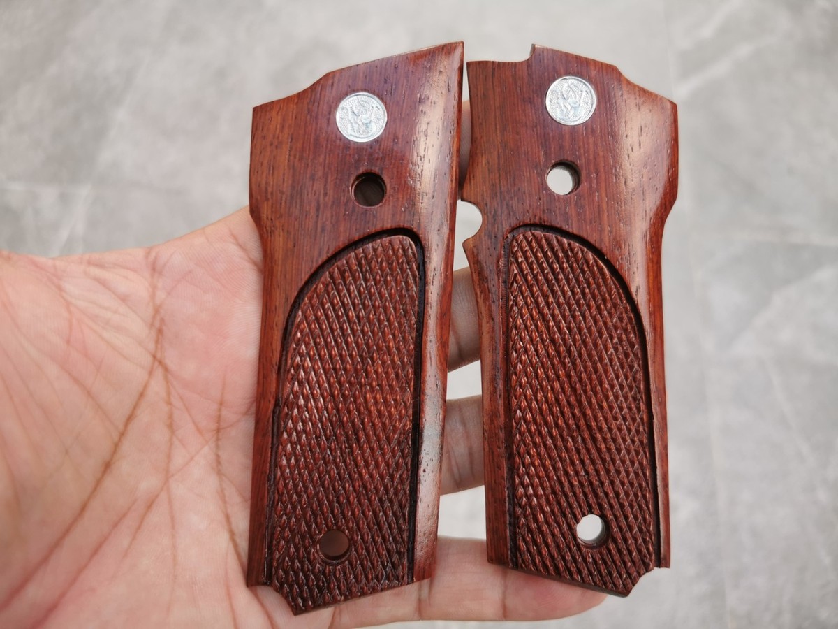 S&W MODEL 59 459 559 659 GRIPS ROSEWOOD CHECKERED NICE GIFT