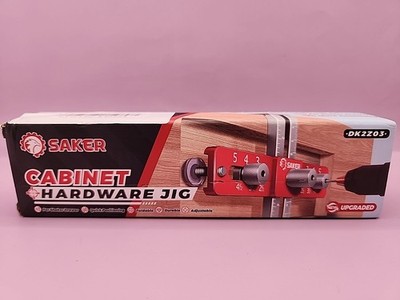 NEW Saker Cabinet Hardware Jig Adjustable Drill Guide for Knobs & Pulls 