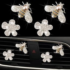 Bling Bee Flower Air Vent Clips, Crystal Daisy Car Air Fresheners Vent Clips ...